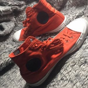 RED CONVERSE HIGH TOPS